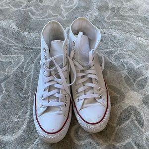 White High Top Converse size 8.5 women’s